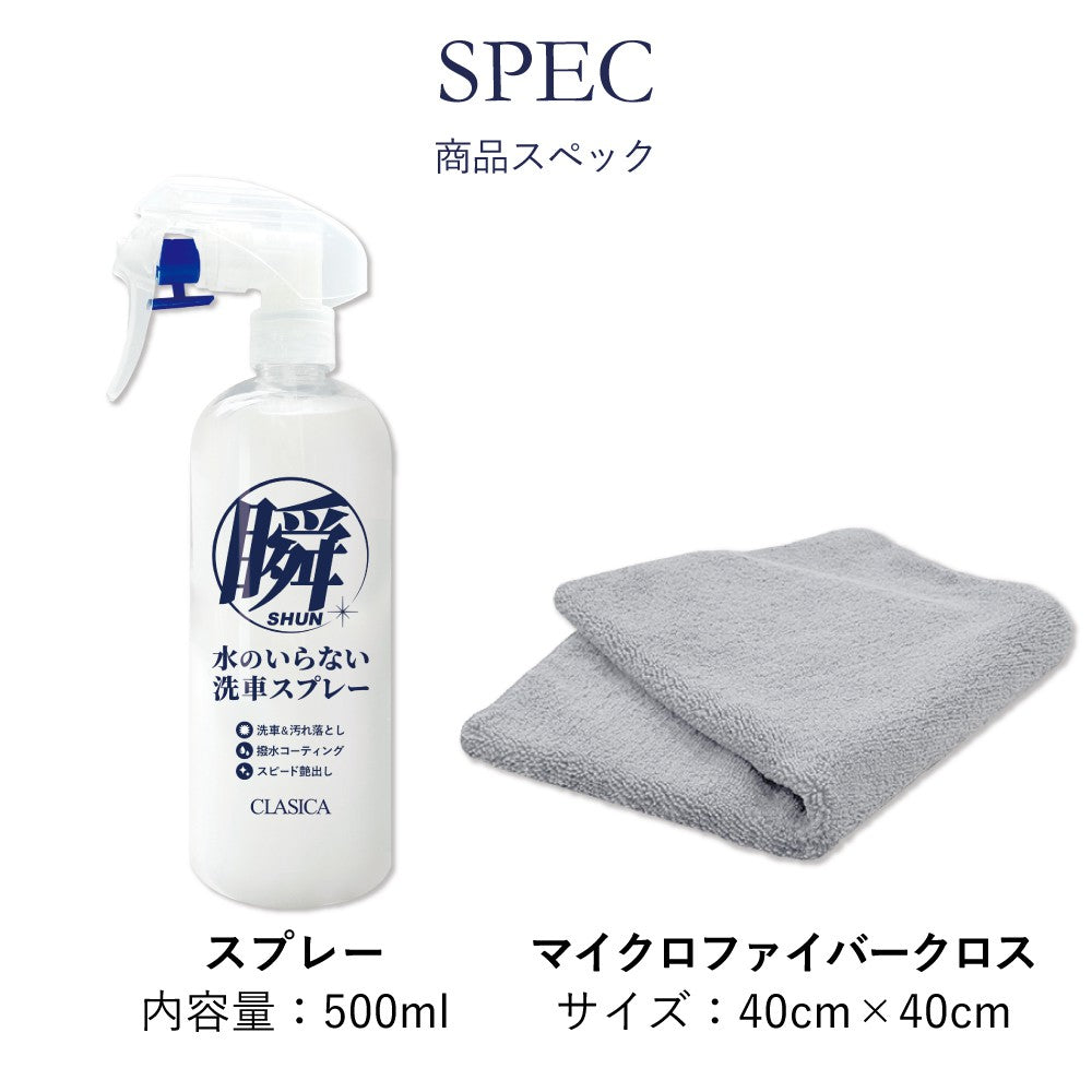水のいらない洗車スプレー 瞬（しゅん）