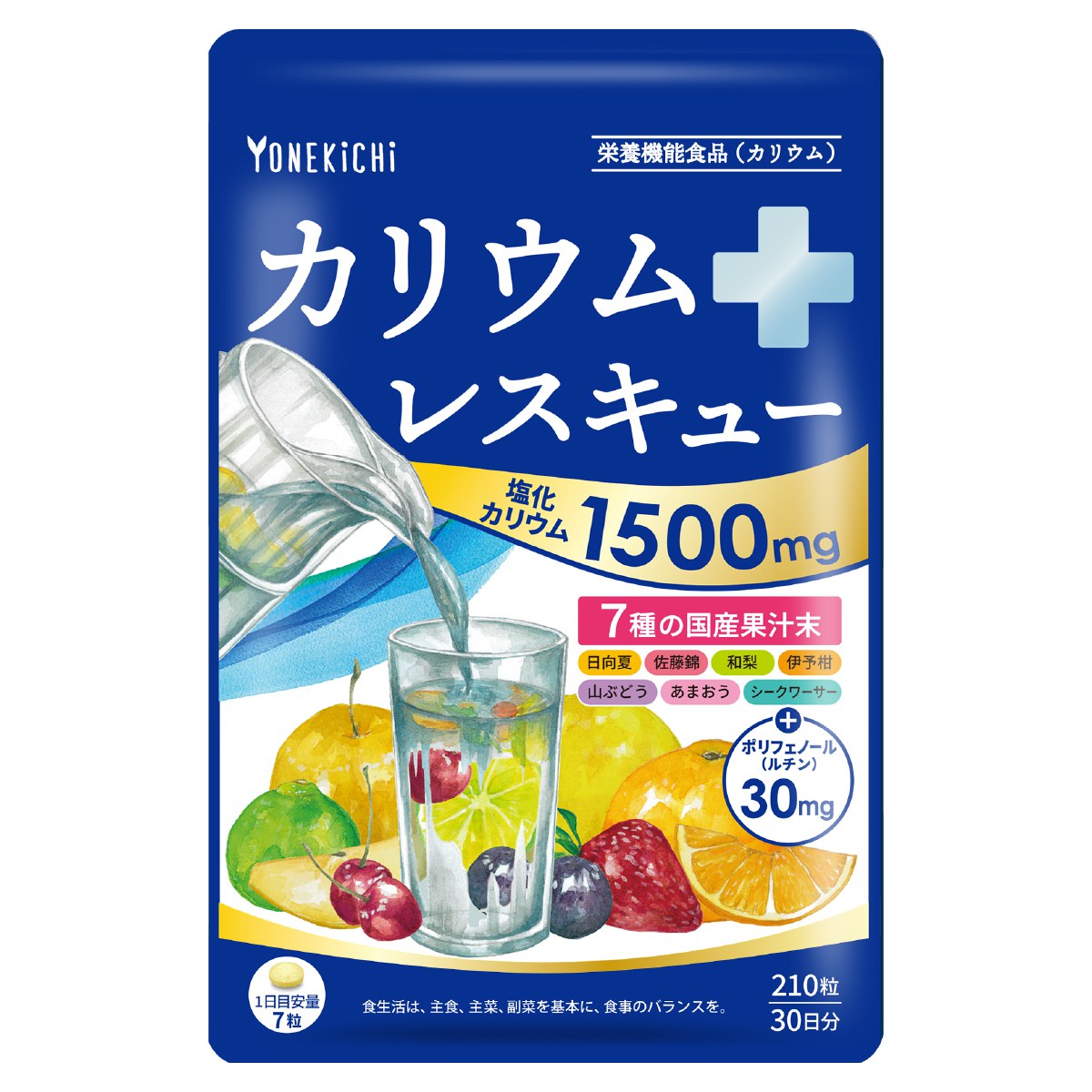 カリウム サプリメント 塩化カリウム1500mg カリウムレスキュー 30日分